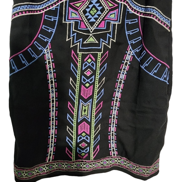 Flying Tomato Black Neon Aztec SouthWest Shift Pencil Short NWOT Dress Sz Small - Picture 3 of 11